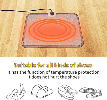 AC 110V Heated Floor Mat for Foot, Gray Carbon Crystal Heating Pad, Electric Heated Foot Warmers for Office, Home