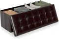 Giantex 43 Inches Folding Storage Ottoman Bench, Upholstered PU Leather Storage by Giantex