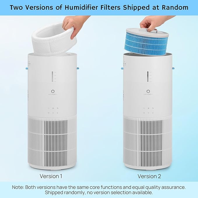 Airthereal 2-in-1 Air Purifier and Humidifier Combo for Large Room up to 1325 ft², 3-Stage Filters, Air Quality Monitor and Quiet Sleep Mode, Evaporative Humidifier with Auto Humidity Monitor, AEH300