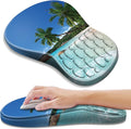 YIWEI Ergonomic Mouse Pad with Wrist Rest - Comfortable Office Mousepad with Memory Foam Wrist Support for Carpal Tunnel Relief, Mouse Pads with Non-Slip Base for Gaming and Home (Beach)