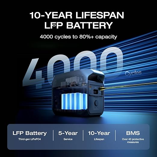EF ECOFLOW Solar Generator Delta 3 with 160W Solar Panel, 1024Wh Portable Power Station, LFP Battery 1800W AC/100W USB-C Output, Full Charge in 56 Min for Home Backup Power, Camping & RVs