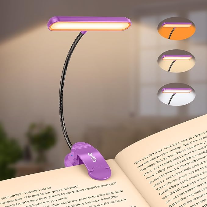 Gritin Rechargeable Book Light for Reading in Bed by Gritin