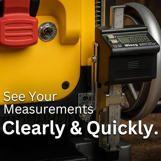 Wixey Digital Planer Gauge – Electronic Digital Readout & Thickness Measuring Tool – Accurate Calibration & Digital Dimensions – Perfect Portable Planer Accessory for Woodworking Upgrade