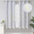 Greyish White Window Curtain Panels 63 Inches Palm Wheat Pattern Thermal by ESTELARTEXTILER