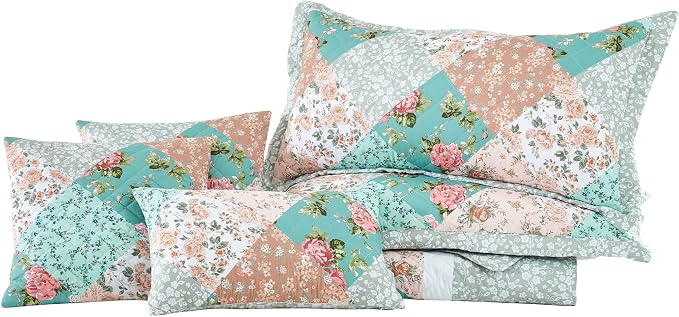 DaisyHuang Oversized King Bedspread, Farmhouse Patchwork Floral Quilt Bedding - Image 8