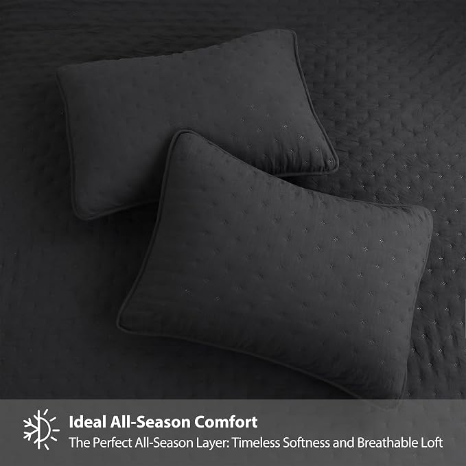 ROARINGWILD Black King Size Quilt Bedding Sets - Image 4