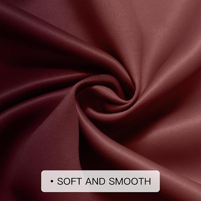 COSVIYA Grommet Room Darkening Ombre Red Curtains W52xL84 inch | Gradient Drapes - Image 6