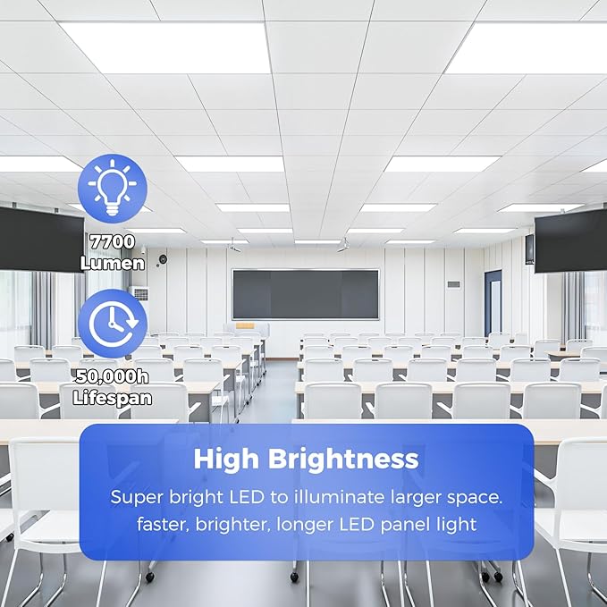 AIKVSXER 36 Pack 2x4 LED Flat Panel Light - Selectable 5 CCT 3000K-6500K & 5 Wattage 30-70W 7700Lm 0-10V Dimmable 2x4 led Drop Ceiling Lights 120-277V for Commercial and Home