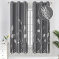 Silver Palm Tree Printed Curtains Light Blocking Curtains Thermal Insulated by ESTELARTEXTILER