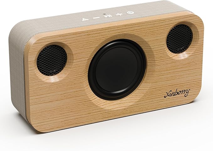 Xinborry Portable Bluetooth Speaker with Deep Bass, 40W(Peak),Bluetooth 5.3,15-Hour Playtime, AUX, TF Card, 2 Way Stereo Sound Wood Home Audio for Indoor, Party, Outdoor, Camping