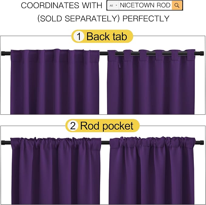 NICETOWN Kitchen Blackout Draperies Curtains - Image 4
