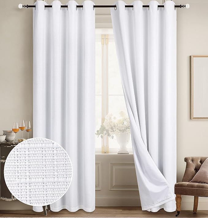 Diraysid 100% Blackout Curtains White Linen Curtains by Diraysid%2C+refresh+your+life