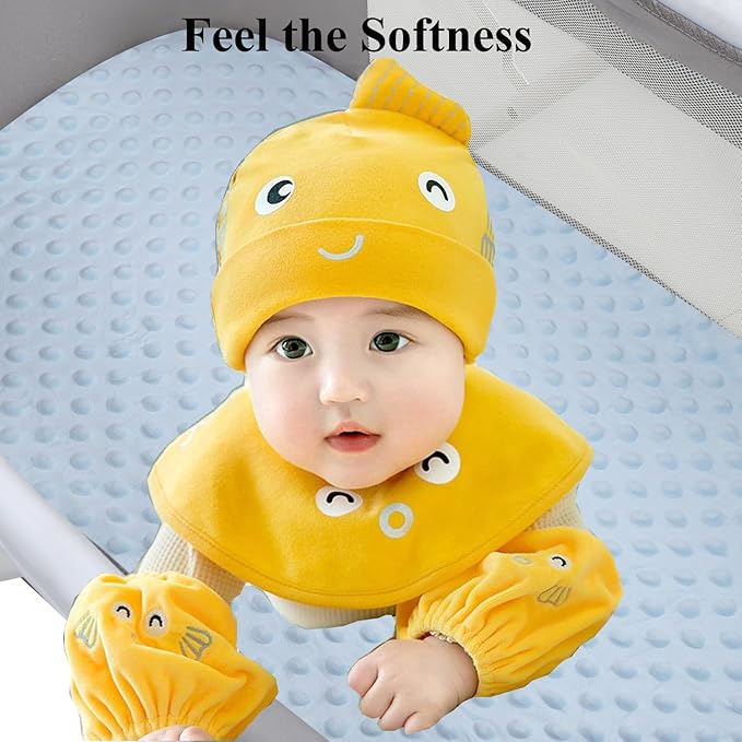 Dot Bassinet Sheet Set 2 Pack Stretch Fitted Bedside Sleeper Bassinet Sheets Sheets,Ultra Soft, for Baby Girls and Boys Light Blue, Panda