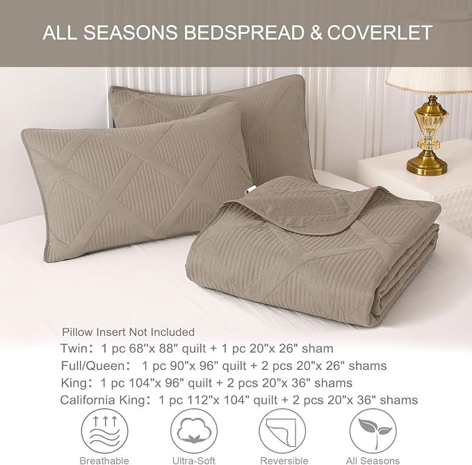 Exclusivo Mezcla Quilt King Size, Taupe | Soft Bedspreads - Image 6