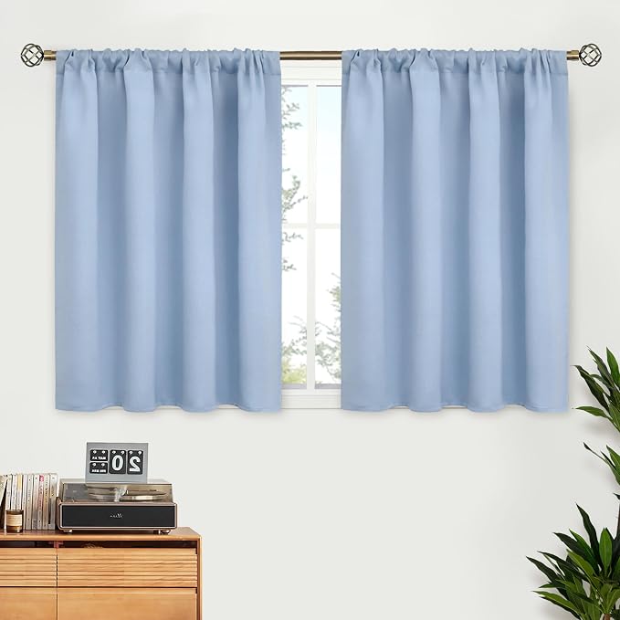 BGment Light Blue Room Darkening Curtains 40 Inches Long by BGment