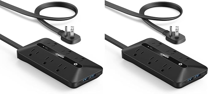 Anker 300J Flat Plug 10-in-1 Ultra Thin Power Strip by Unknown