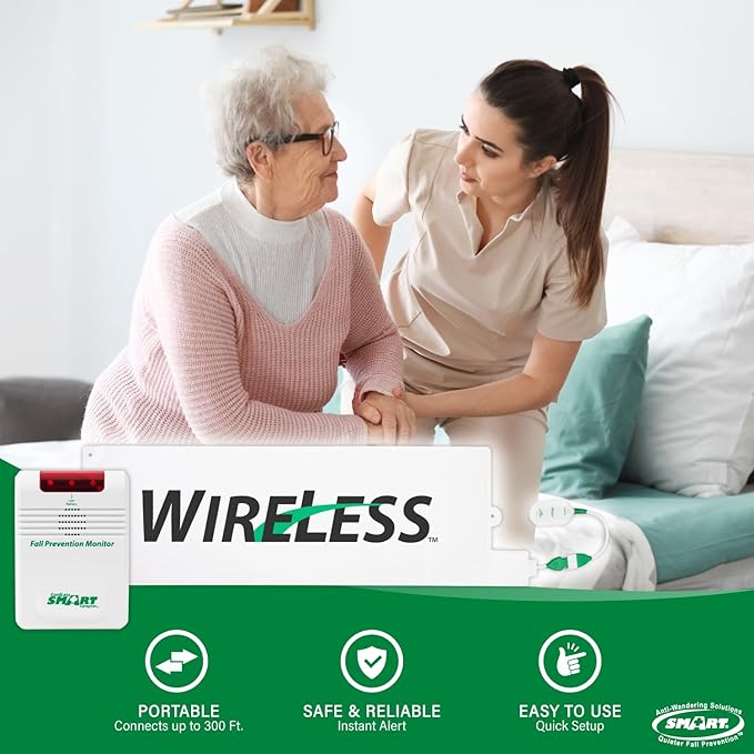 Smart Caregiver Cordless Bed and Chair Exit System - No Alarm in Resident's Room! Smart Caregiver 433BC1AC-SYS