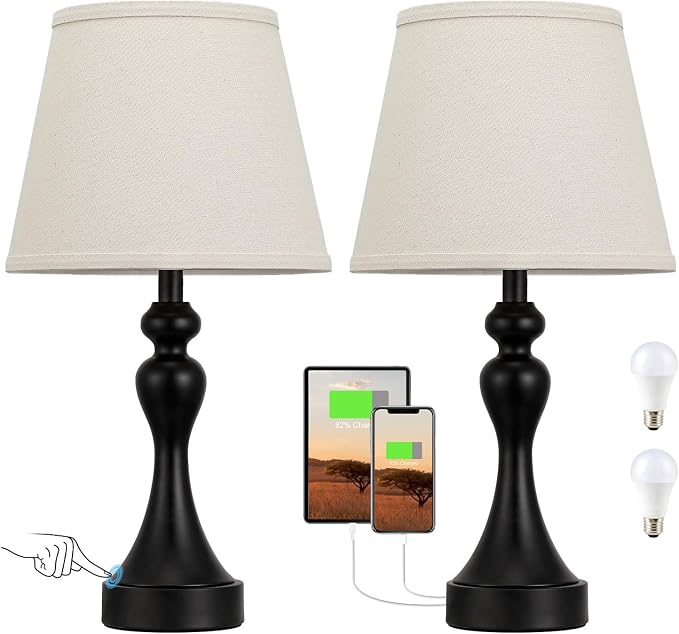 Touch Lamps for Nightstand, 3 Way Dimmable Bedside Lamps - Image 9
