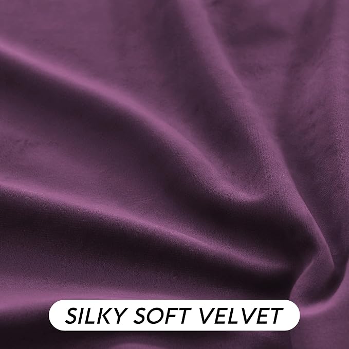 RYB HOME Purple Velvet Blackout Curtains 84 inches - Image 5