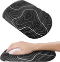 Mouse Pad Wrist Wrist Rest, Comfortable Memory Foam Wrist Rest, Non-Slip PU Base, Ergonomic Wrist Support and Arm Rests for Gaming, Office, Computer Use, Relieve Typing Pain (Black Line)