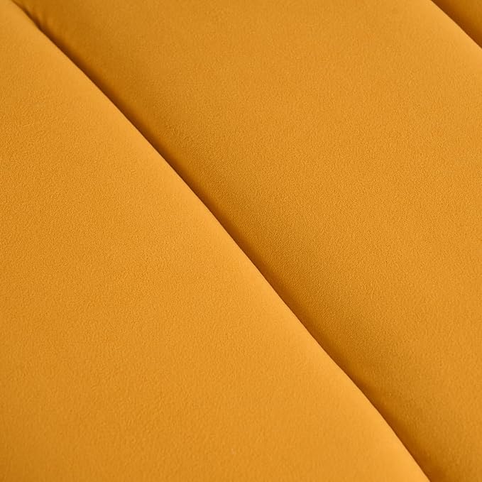 46" Velvet Bench with Gold Leg for Bedroom Window End of Bed Mustard Yellow | - Image 6