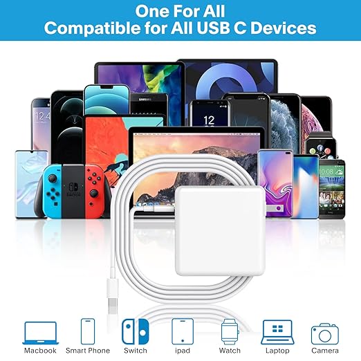 Furgor Mac Book Pro Charger - 118W USB C Fast Charger Power Adapter Compatible with MacBook Pro/MacBook Air 16 15 14 13 Inch, M1 M2 M3 M4 M5, New iPad Pro and All USB C Device, Charge Cable 6.6ft