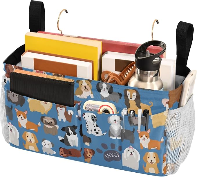Dogs Cute tag8 Bedside Caddy Storage Bag Bedside Organizer - Image 3