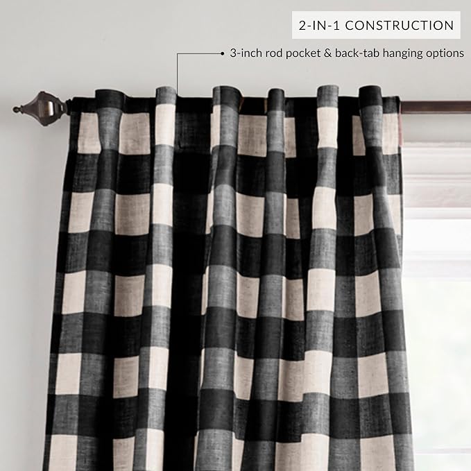 Grainger Buffalo Check Blackout Window Curtain - Image 3