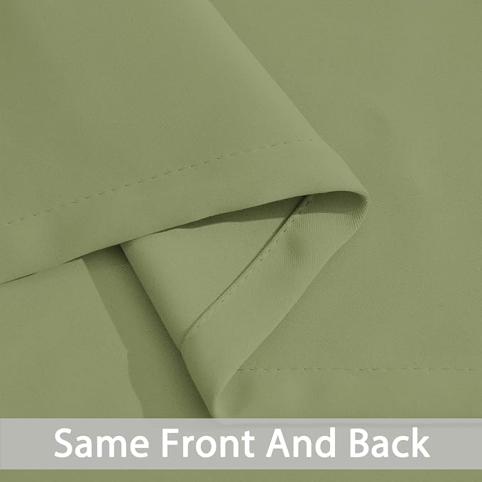Yakamok Blackout Curtains 38x45 inch Sage Green Thermal Drapes-Bedroom | 2 - Image 5