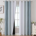 Stone Blue and Greyish White Blackout Curtains Living Room 108 Inches Long | by ESTELARTEXTILER