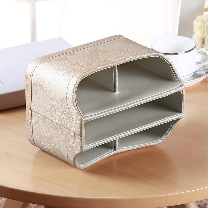 PU Leather 360° Rotatable Remote Control Holder, Nightstand TV Remote Caddy | - Image 3