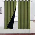 100% Blackout Curtains 52 x 72 Inch/Olive Green Curtains 2 Panels by Lemomo