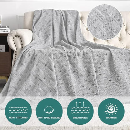 MYSKY HOME Light Grey Sofa Covers for 3 Cushion Couch Geometrical Couch Cover Living Room Sofa Throws Sofa Slipcovers for Pets, Kids (XX-Large, 91" x 134", Light Grey)