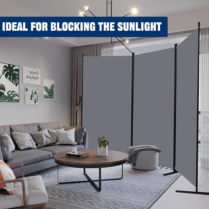 Room Divider 3 Panel-102''Wide, 6FT Room Dividers and Folding Privacy Screen | - Image 7