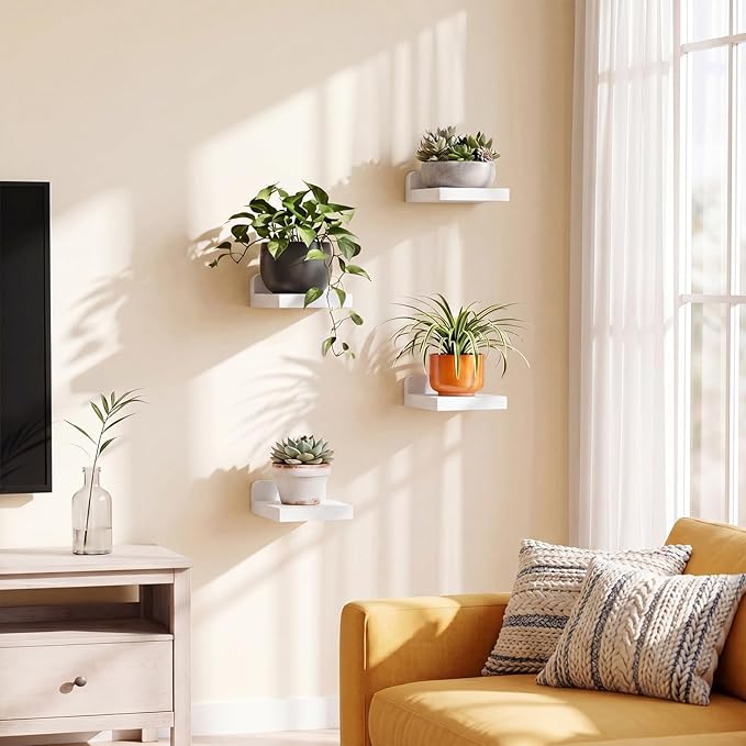 Fixwal Small Floating Shelves for Wall Decor | Rustic wood shelf for displaying - Image 4
