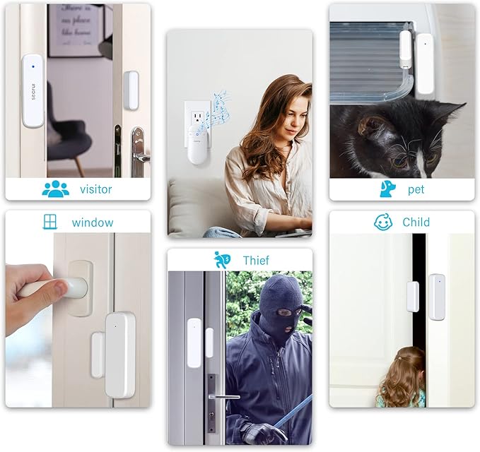 SECRUI Door Chime with Adjustable Volume –Wireless Entry Alert with 52 Chimes – 500ft Rage Door Open Sensor Alarm for Home/Business/Office/Store – Easy Installation – LED Indicators