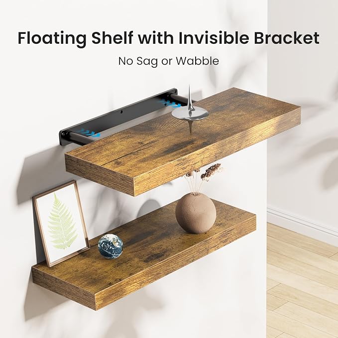 Amada 15.7" Floating Shelves for Wall Decor & Storage, Living Room, 22 lbs - Image 4