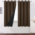100% Blackout Curtains 52 x 72 Inch/Chocolate Brown Curtains 2 Panels by Lemomo