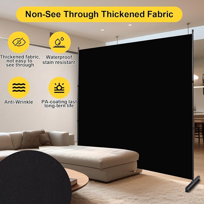 Room Divider Single Panel Folding Privacy Screen, Wall Divider - Image 2