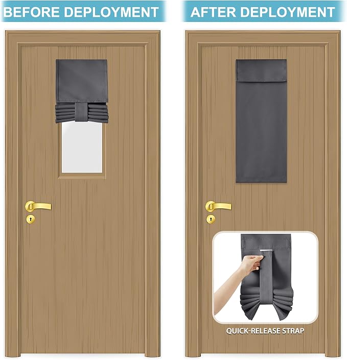 RYB HOME Classroom Door Window Cover, Room Darkening Block Views, Office Door - Image 5