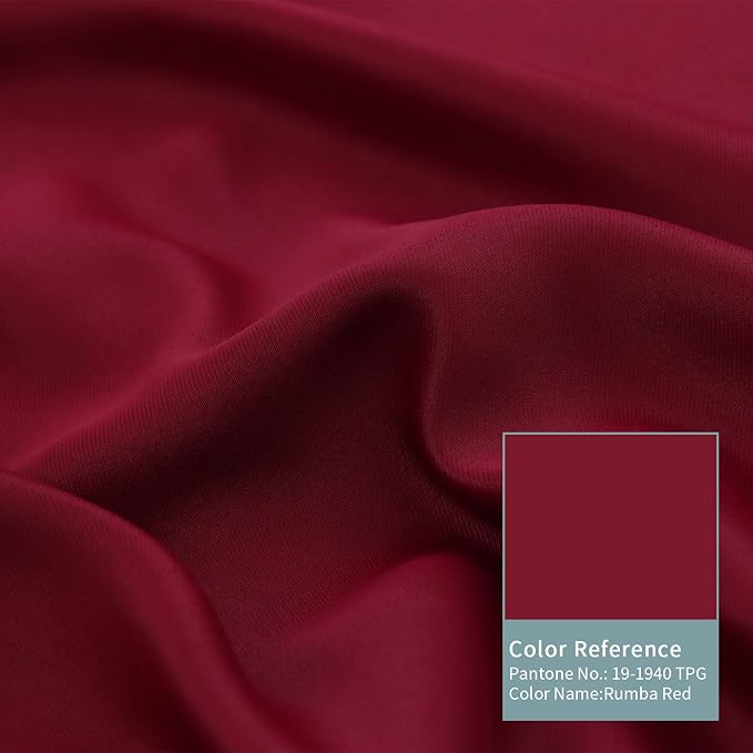 BGment Thermal Insulated 100% Blackout Curtains for Bedroom with Black Liner, Double Layer Full Room Darkening Noise Reducing Grommet Curtain (52 x 84 Inch, Burgundy Red, 2 Panels)