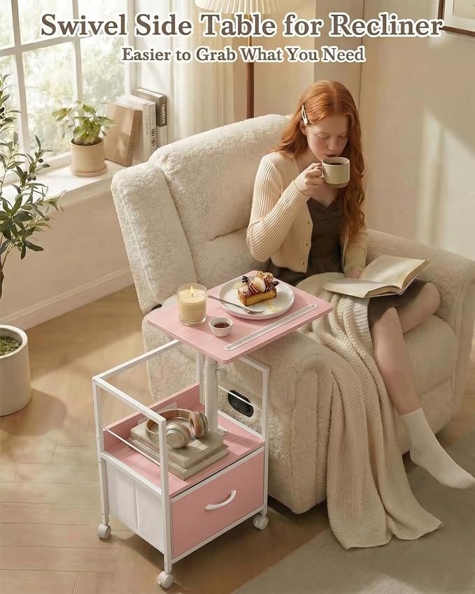 Faesun Swivel Lift Top Nightstand - Image 5