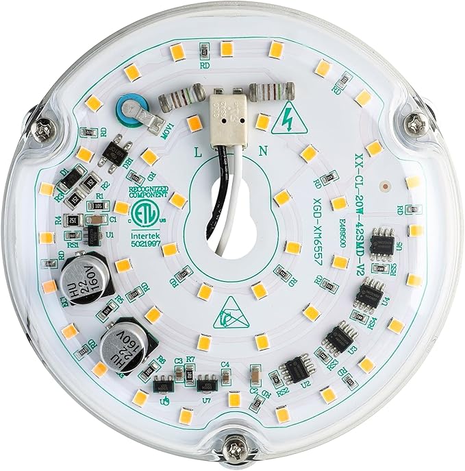 HAOLEDI 2 Pack 4'' 20W LED Ceiling Fan Light Retrofit Kit, Ceiling Light Replacement, LED Flush Mount Ceiling Light, Warm White 3000K 2400LM, 120V, ETL Listed CRI90 (2-Pack Warm White 3000K)