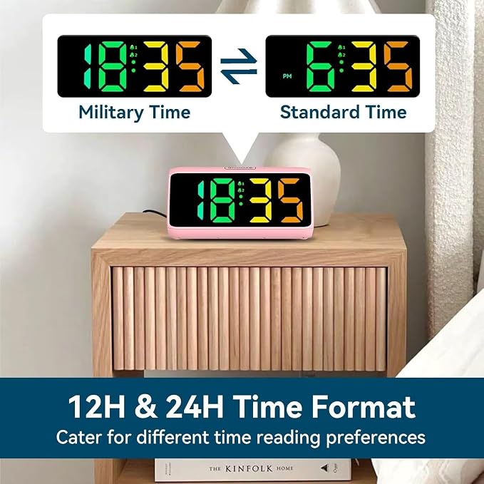 Loud Alarm Clock for Heavy Sleepers, RGB Alarm Clocks for Bedrooms Seniors Kids - Image 7