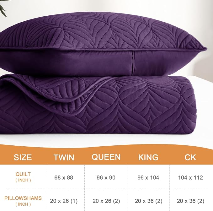 Whale Flotilla Soft Cal King Quilt Bedding Set, Lightweight Bedspreads | Purple - Image 4