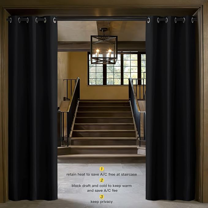 NICETOWN Black Room Divider Curtain - Image 2