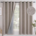 YoungsTex Burlap Tan Linen Blackout Curtains 63 Inches Length by YoungsTex