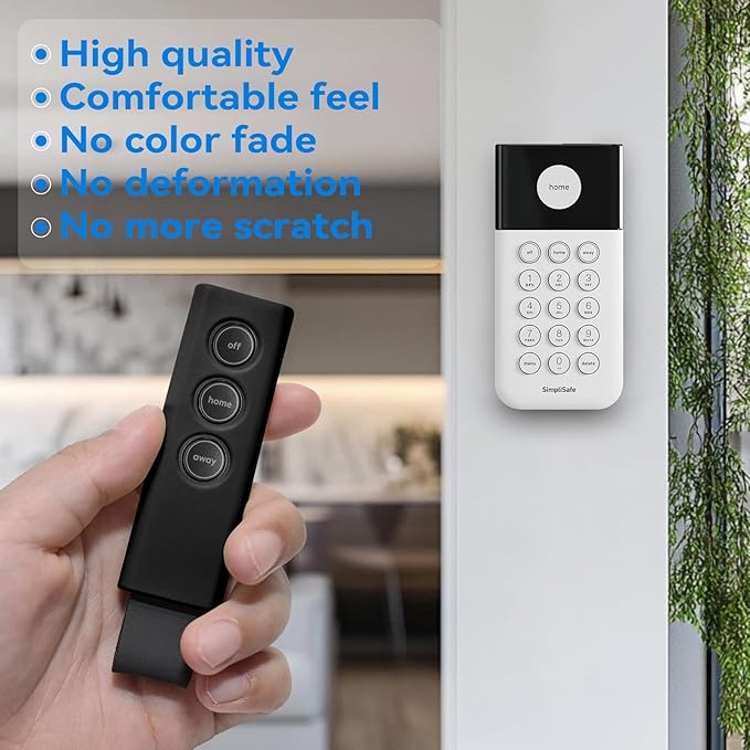 Protective Silicone Sleeve for SimpliSafe KeyFob - Arm and Disarm Remotely, Flexible Case for SimpliSafe Home Security System KeyFob - Latest Gen (Black)