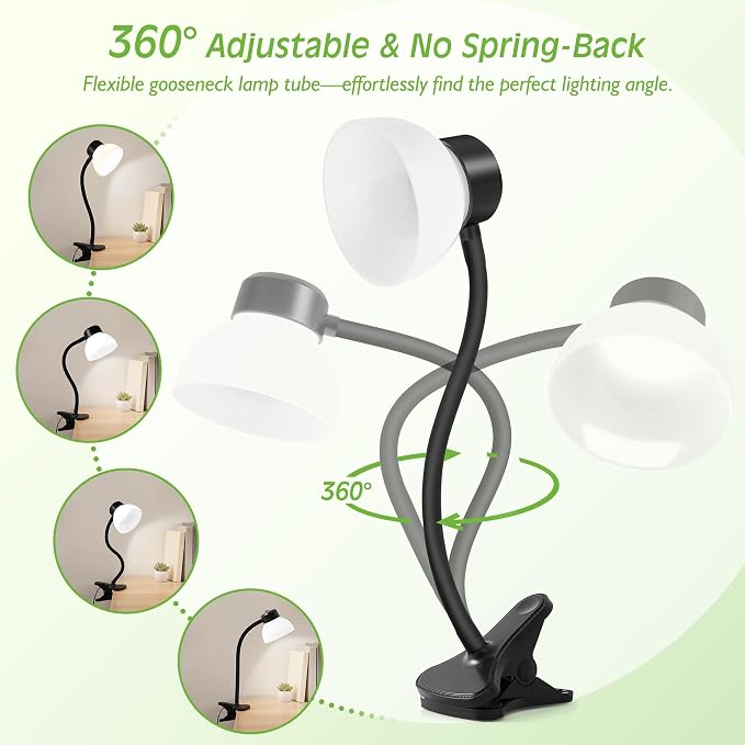 Desk Lamps for Home Office, Small LED Reading Lamp, 5000K Eye-Care Desk Light | - Image 2