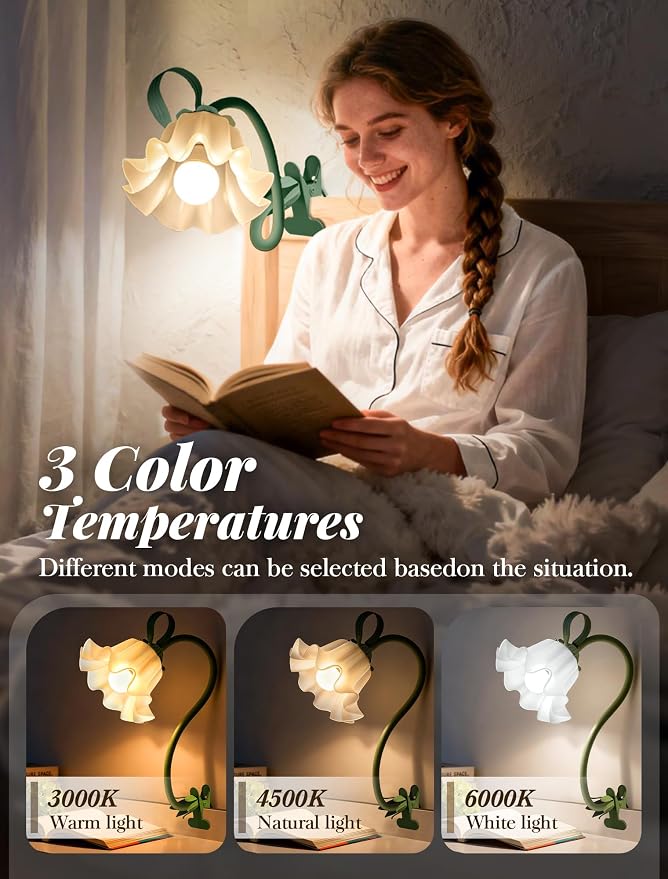 Clip On Light and Bed Headboard Lamp, Valentines Day Gifts - Image 2